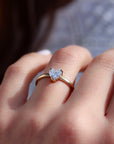 White Heart Cut Diamond Ring with a Lab Grown Diamond