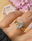 Set of 1.00 carat Marquise Cut Engagement Ring & Wedding Band with Lab Grown Diamonds
