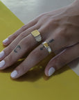 Integrated Silver and Gold Signet Ring