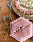 Purple Haze Diamond Ring with an Oval Cut Amethyst