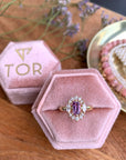 Purple Haze Diamond Ring with an Oval Cut Amethyst