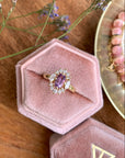 Purple Haze Diamond Ring with an Oval Cut Amethyst