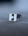 Hebrew Letter NOON Signet Ring טבעת חותם האות נו"ן