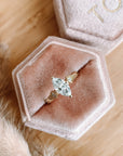 0.80 Carat Marquise Cut Diamond Engagement Ring with Lab Grown Diamonds