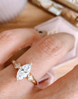 0.80 Carat Marquise Cut Diamond Engagement Ring with Lab Grown Diamonds