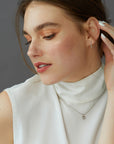 Short Line Diamond Earrings