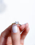 White Heart Cut Diamond Ring with a Lab Grown Diamond