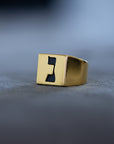 Hebrew Letter NOON Signet Ring  טבעת חותם האות נו"ן