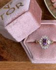 Purple Haze Diamond Ring with an Oval Cut Amethyst