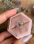 Purple Haze Diamond Ring with an Oval Cut Amethyst