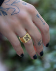 Hebrew Letter ALEF Signet Ring  טבעת חותם האות אל"ף