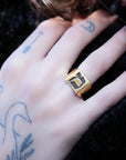 Hebrew Letter MEM Signet Ring טבעת חותם האות מ"ם
