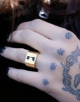 Hebrew Letter NOON Signet Ring  טבעת חותם האות נו"ן