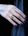 Hebrew Letter AYIN Signet Ring טבעת חותם האות עי"ן