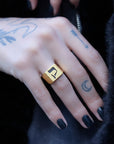 Hebrew Letter KOF Signet Ring טבעת חותם האות קו"ף