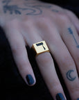 Hebrew Letter DALET Signet Ring  טבעת חותם האות דל"ת