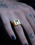 Hebrew Letter HET Signet Ring  טבעת חותם האות חי"ת