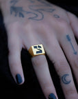Hebrew Letter TZADI Signet Ring טבעת חותם האות צד"י