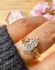 Set of 1.00 carat Marquise Cut Engagement Ring & Wedding Band with Lab Grown Diamonds