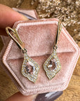 Pink Morganite and Lab Grown Diamond Earrings