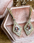 Pink Morganite and Lab Grown Diamond Earrings