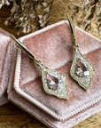 Pink Morganite and Lab Grown Diamond Earrings