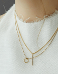 One Line Diamond Bar Necklace