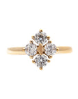 Star Dust Kite Shaped Ring with Lab Grown Diamonds