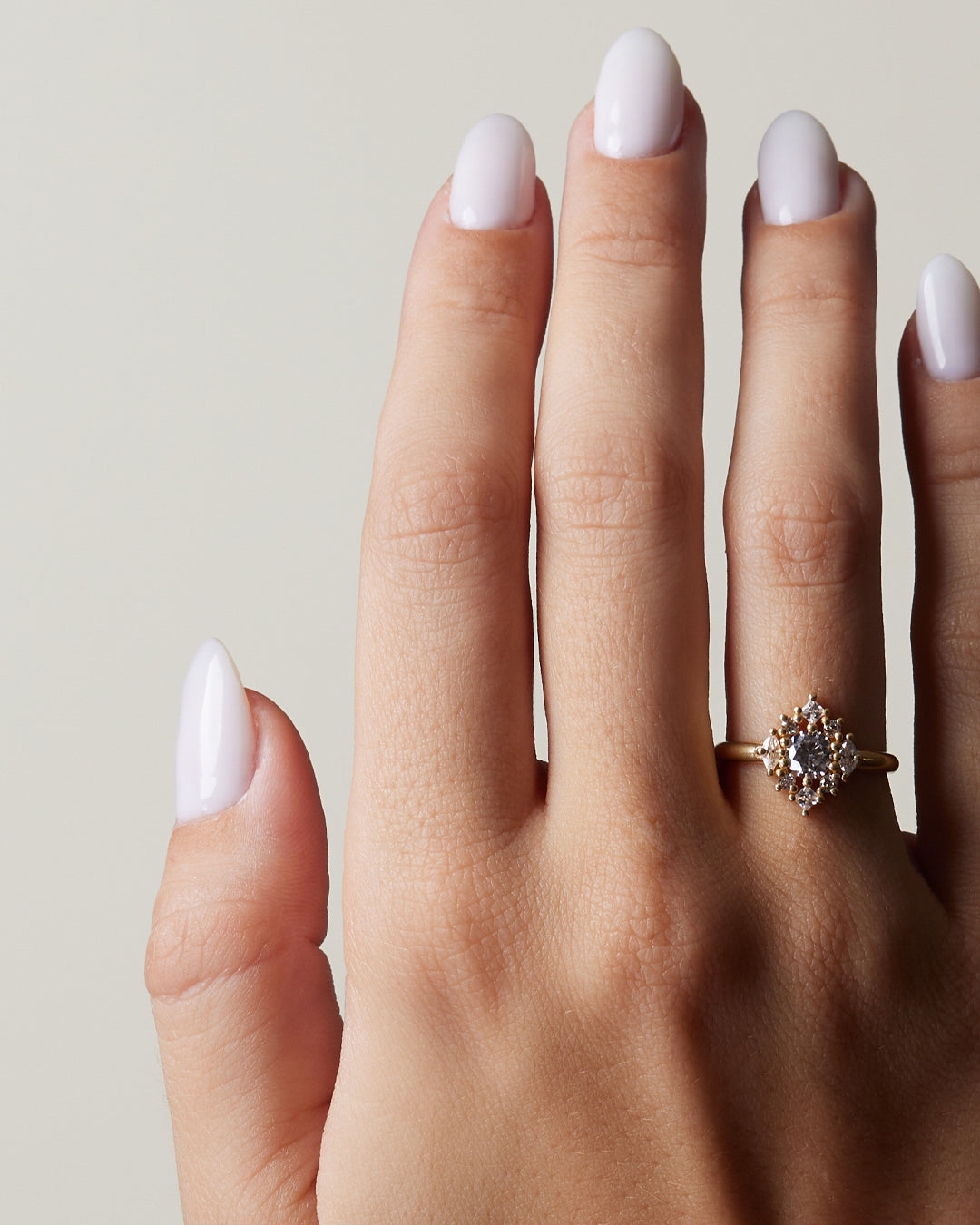 Rose Diamond Cluster Ring with Lab Grown Diamonds