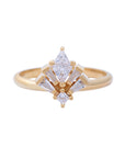 Audrey Diamond Cluster Ring with Tapered Baguette Natural Diamonds