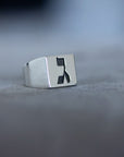 Hebrew Letter GIMMEL Signet Ring  טבעת חותם האות גימ"ל