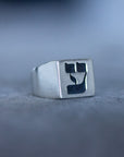 Hebrew Letter AYIN Signet Ring טבעת חותם האות עי"ן