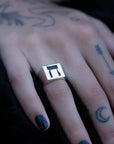 Hebrew Letter HET Signet Ring  טבעת חותם האות חי"ת