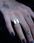 Hebrew Letter NOON Signet Ring  טבעת חותם האות נו"ן