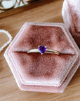 Purple Heart Cut Amethyst Ring