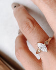 Marquise Cut Engagement Ring with Lab Grown Diamonds