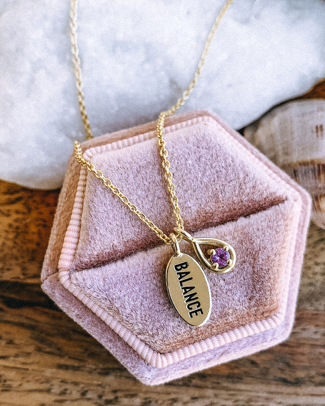 Balance Necklace with Purple Amethyst