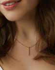 One Line Diamond Bar Necklace