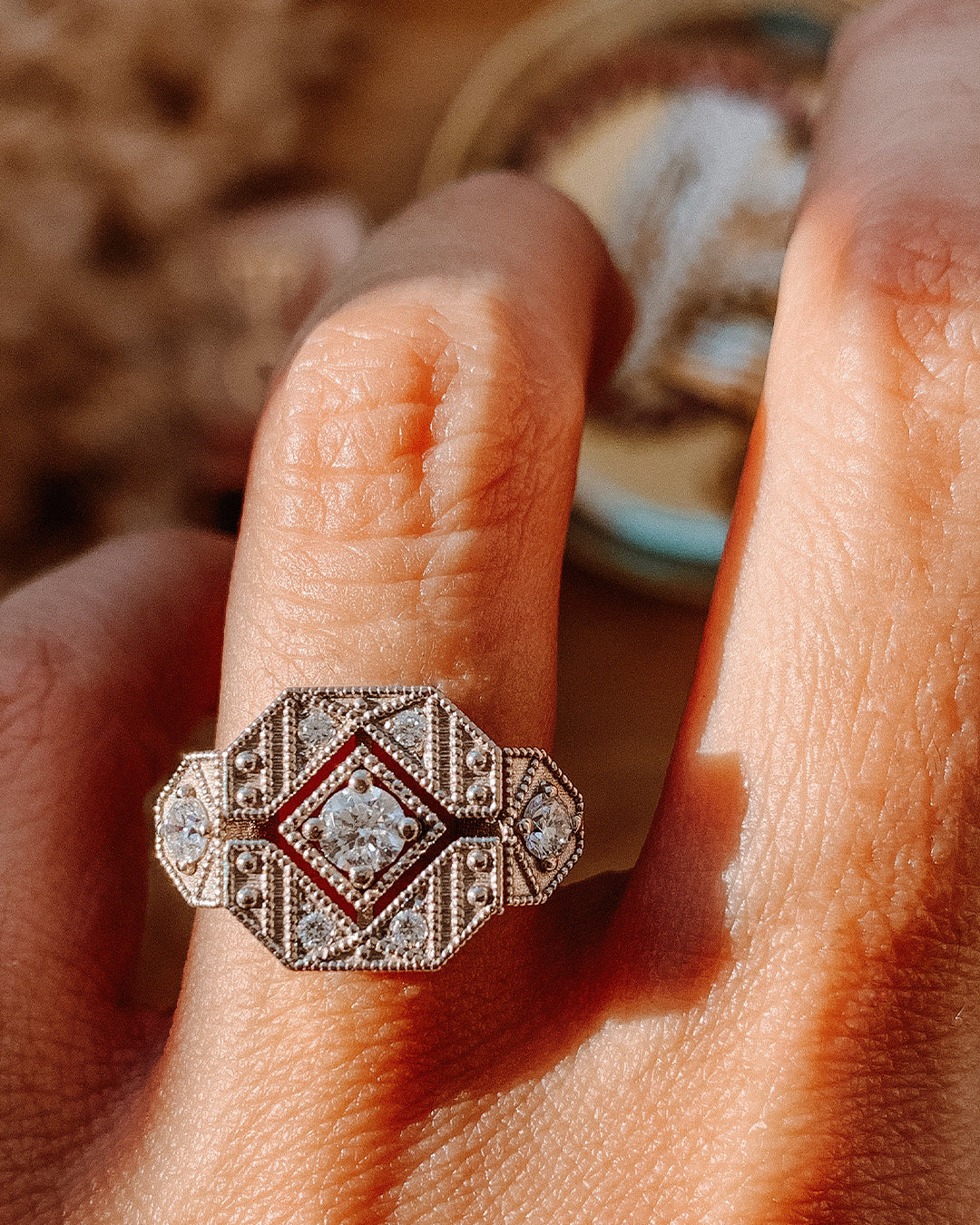 Lior XL 1920&#39;s Diamond Ring with Lab Grown Diamonds