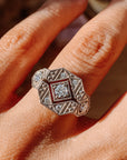 Lior XL 1920's Diamond Ring with Natural Diamonds