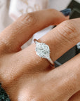 Niva Engagement Ring with Oval Cut and Triangle Cut Natural Diamonds