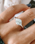 Niva Engagement Ring with Lab Grown Oval Cut and Triangle Cut Diamonds