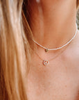 Peace Sign Delicate Diamond Necklace