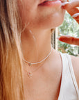 Peace Sign Delicate Diamond Necklace