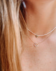 Peace Sign Delicate Diamond Necklace