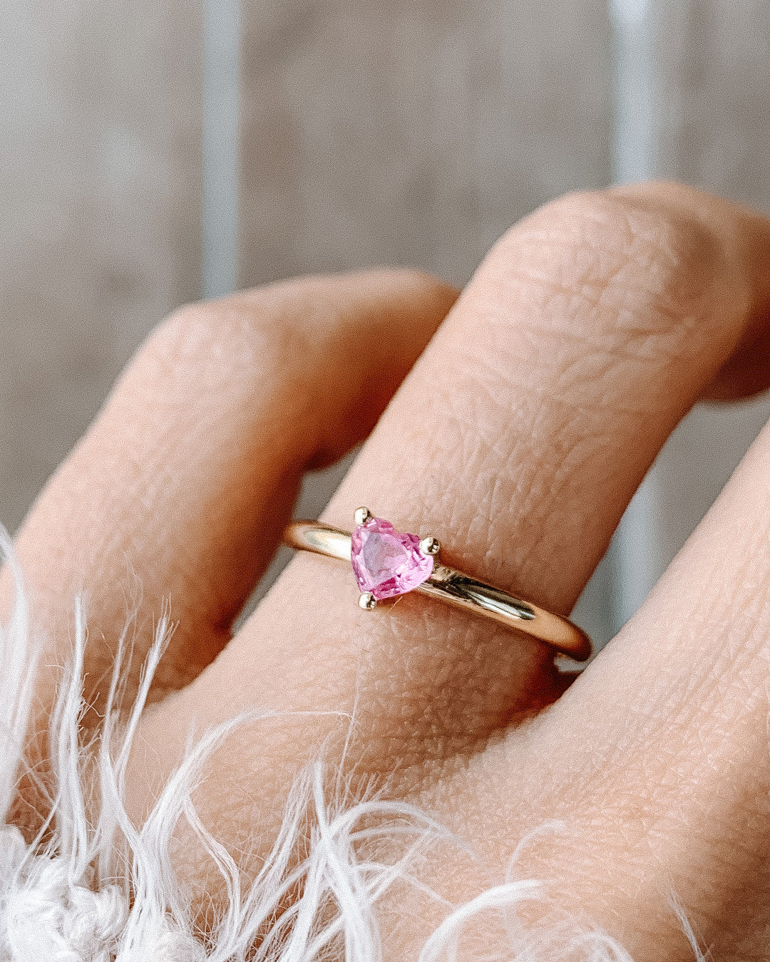 Pink Heart Cut Sapphire Ring