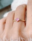 Pink Heart Cut Sapphire Ring