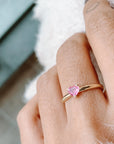 Pink Heart Cut Sapphire Ring