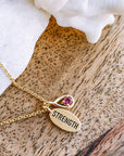 Strength Necklace with Pink Garnet